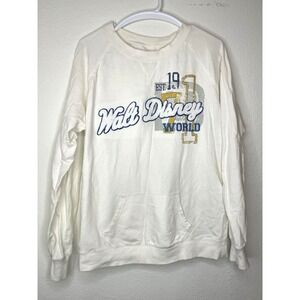 Walt Disney World Sweatshirt WDW Cream Lightweight Parks Logo Top Women's Large